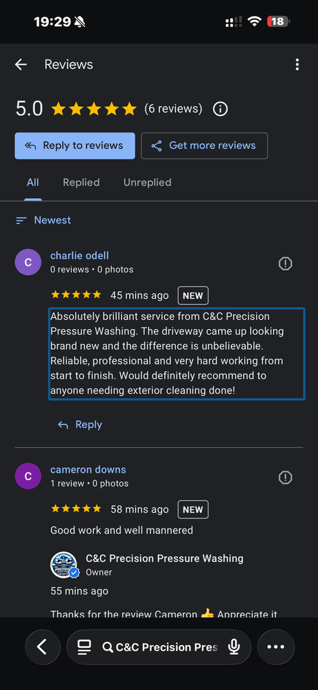 5.0 Google rating overview