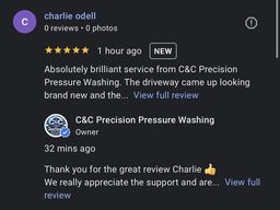 Google review from Charlie Odell