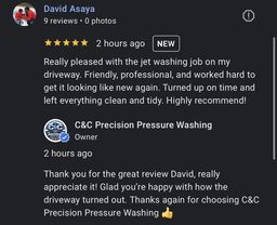 Google review from David Asaya