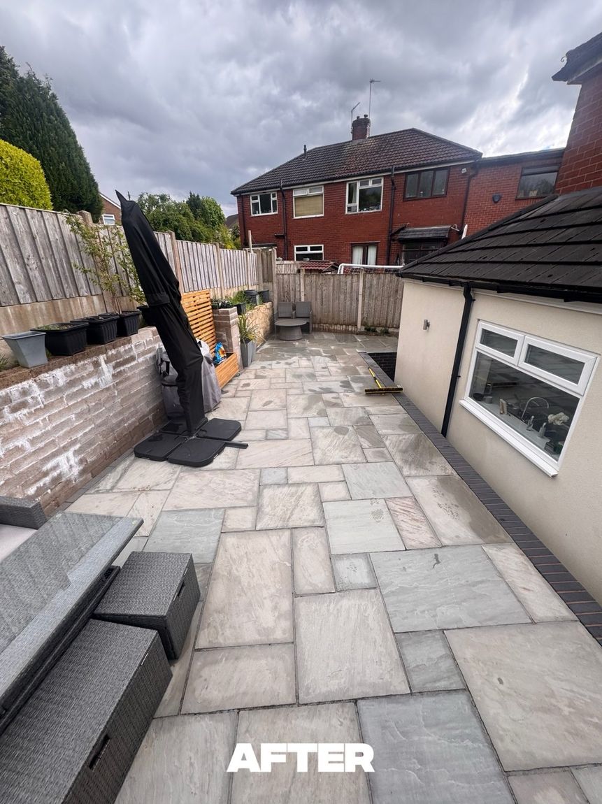Wide patio area after cleaning